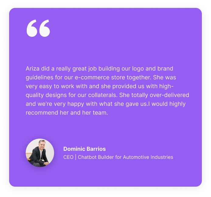 Ariza Projects testimonial from Dominic Barrios